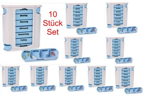 Pillendose Pillenbox Tablettendose Tablettenbox Tower 10 Stück Set
