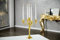 Casa Padrino Designer Kerzenhalter aus poliertem Aluminium Gold Shine Classic 5-armig Höhe 40 cm - Kerzenständer