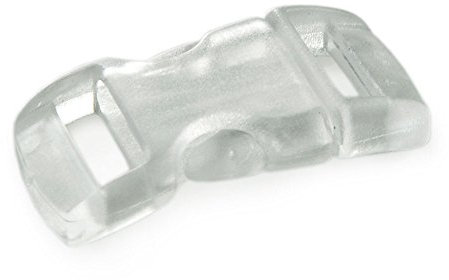 Ganzoo Klickverschluss Kunststoff, 10 Stück, 3/8 Zoll, 10mm Gurtmaß, 30mm x 15mm, Steckschließer, Schnalle, Paracord 550 Armband, Rucksackverschluss, DIY Projekte, weiß transparent