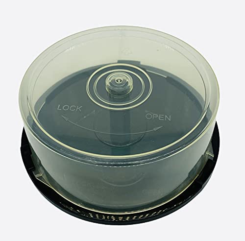 25 x CD DVD Blu Ray Disc Cake Box - Polyproline Clear Plastic Tubs (Holds 25 discs) Pack of 25 By Dragon Trading