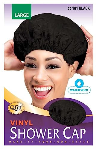 Bonnet de douche Qfitt, Noir, L (Lot de 1), Adultes unisex