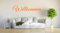 INDIGOS UG - Wandtattoo Wandsticker Wandaufkleber Aufkleber - Wandaufkleber Willkommen - für´s Büro oder im Haus - 90cm x 27cm Hellorange E917