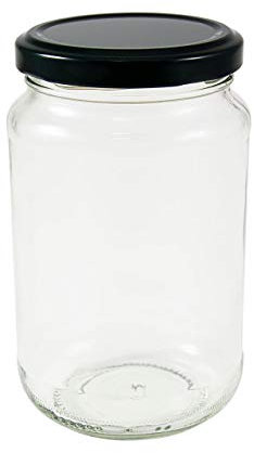 24 x 1 lb Jam Jars (370 mls.) with a choice of seven coloured lids (black)
