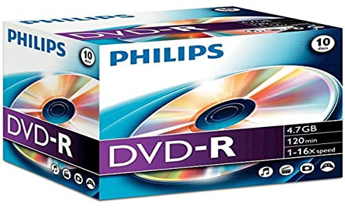 Philips DVD-R 4,7 GB / 120 Min / 16X Jewel Case (10 Discos)