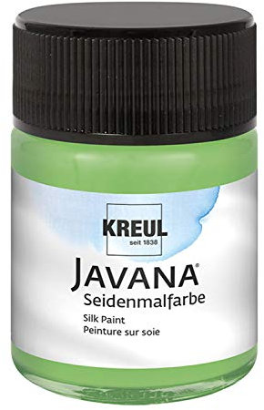Kreul 8106 - Javana peinture sur soie en pot de 50 ml, vert, couleur hautement pigmentée et brillante à base d'eau, au caractère fluide et liquide, pénètre profondément dans les fibres