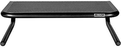 Allsop Metal Art Jr. Monitor Stand, 14-Inch Wide Platform Holds 40 lbs with Keyboard Storage Space - Pearl Black (30165)