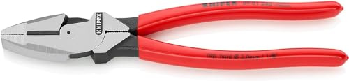 KNIPEX Kraft-Kombizange Lineman's Pliers amerikanisches Modell, 09 01 240 | Mit rutschhemmendem Kunststoff überzogen 240 mm