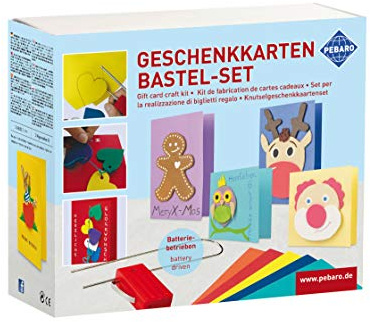 Pebaro 800G Geschenk-Set: Batteriebetriebener Styroporschneider, Styrocutter, Heißdrahtschneider, Bastelset mit Styroporplatten, Moosgummi, Geschenkkarten, Gestalten, Basteln, Geschenkidee für Kinder