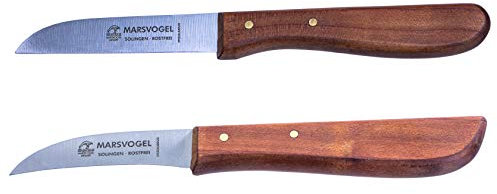 Marsvogel - Duo Pack Gemüsemesser Set - gemischte Klinge - Griffe aus Kirschbaum Holz - Made in Solingen