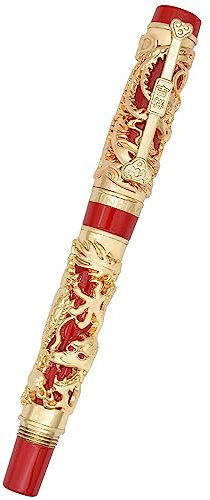 zoohot Fountain Pen Jinhao Chinese Dragon Heavy Pen, Golden