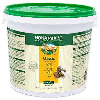 GRAU L’originale HOKAMIX30 Classic Pulver, Miscela polivalente di erbe per cani, 30 erbe salutari selezionate, 1 confezione da 5 g, integratore alimentare per cani