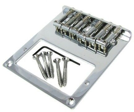 Telecaster(tm)-Style Top-Loading Chrome Electric Guitar Bridge Plate for Humbuckers