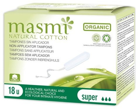 Masmi - Einweg-Tampons ohne Applikator, super (18 Stück)