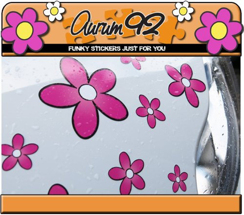 Aurum92 Pink Daisy Car Stickers - Pack of 30