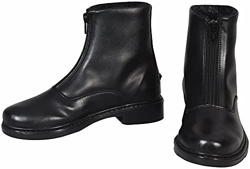 TuffRider Children's Starter Winter Fleece-Lined Front Zip Paddock Boots - Black - 5