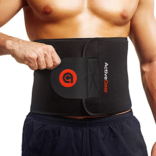 ActiveGear Waist Trimmer Belt for Stomach and Back Lumbar Support, Large: 9 x 46 - Red