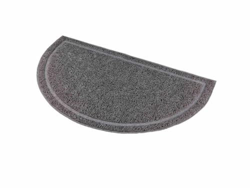 TRIXIE Vorleger für Katzentoiletten 59 x 35 cm anthrazit - rutschfeste Katzenstreumatte aus PVC für saubere Pfoten - 40386