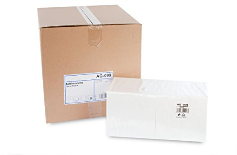 Funny Tafelserviette, 3 lagig, hochweiß 33 x 33 cm 1/4 Falz, 6er Pack (6 x 250 Stück)