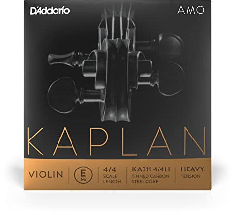 D'Addario Kaplan Amo Violin String - Single E String - KA311 4/4H - Violin Strings - 4/4 Scale, Heavy Tension