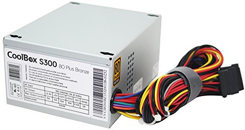 CoolBox S300 - Fuente de alimentación SFX silenciosa, 80 Plus Bronce, Doble raíl 12V, Control térmico de Velocidad, PFC Activo. Color Gris