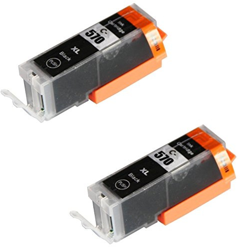 2 SCHWARZ Druckerpatronen für Canon Pixma MG5750 MG5751 MG6850 MG6851 MG7750 TS5050 TS6050 MG5752 MG5753 MG6852 MG6853 TS5051 TS5053 TS6051 TS6052 | kompatibel zu PGI-570PGBK XL