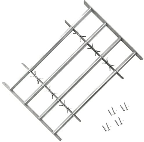 vidaXL Reja de Seguridad para Ventanas Ajustable con 4 Travesaños 500-650 mm