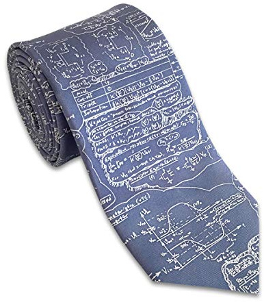 Josh Bach Mens Physics, Engineering, Math Formula Silk Necktie, Blue Made in USA