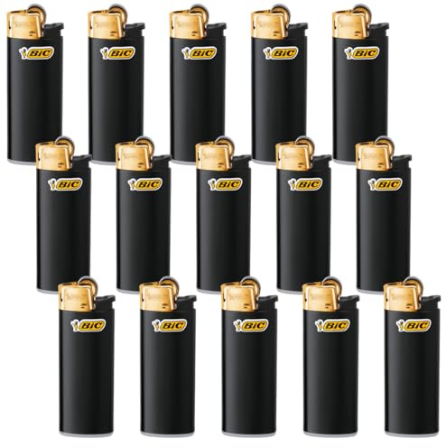 Bic Feuerzeug Mini Schwarz/Gold J25 15Stück