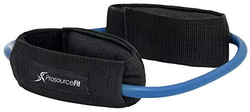 ProsourceFit Leg Resistance Exercise Band Heavy Duty Tube, 15-20 pounds with Padded Ankle Cuffs for Lower Body Workouts