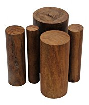 Wooden Dapping Punch Set of 5, Flat Top, Dark Wood. (J1190) Free UK Postage