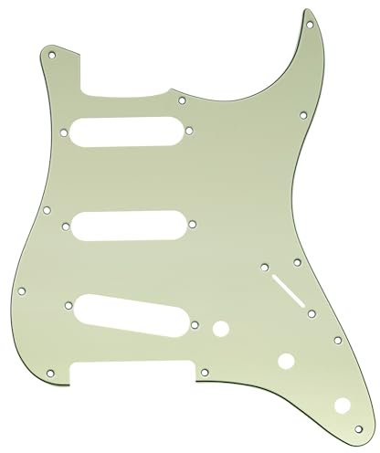 Musiclily 11 Löcher SSS Strat Pickguard Gitarre Schlagbrett für Fender American/Mexican Standard Stratocaster Modern Style E-Gitarre,3 lagig Mint Green