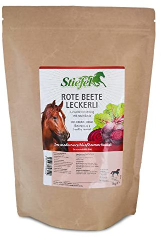 Stiefel Rote Beete Leckerli für Pferde, mit Rote Beete Geschmack, getreidefrei, schmackhafte Belohnung, ideal für Freizeit-, Sport-, Leistungs- & Zuchtpferden, 1kg