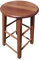 OKAFFAREFATTO MADDALONI Runder Stuhl aus dunklem Nussbaumholz H 47 cm Pub Bar Restaurant neu montiert