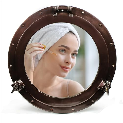 Nagina International Nautical Metal Crafted Coke Kupfer Finish Aluminium Bullauge Spiegel | Antikes Piratengeschenk (11 Zoll)