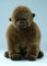 EBO 20538 - Affe Gorilla, 38 cm hoch, sitzend, auf Arme abstützend, braun melierter Plüsch