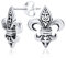 Boucles D'Oreilles Unisexes Symbole Ancien Fleur De Lys Pour Femmes Hommes Adolescents En Argent Sterling Oxydé .925