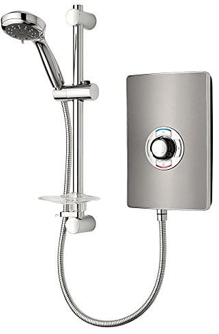 Triton Aspirante 8.5kw Electric Shower Slim Line Unit in Gunmetal Chrome Kit