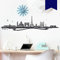 WANDKINGS Wandtattoo Skyline Paris (mit Sehenswürdigkeiten und Wahrzeichen der Stadt) 100 x 26 cm dunkelblau - erhältlich in 33 Farben
