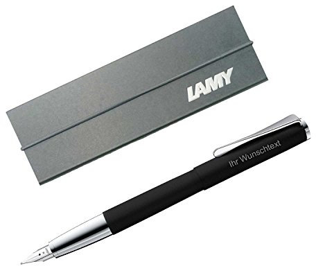 Lamy Füllhalter studio black Modell 067, Feder F, inkl. Laser-Gravur, Farbe mattschwarz