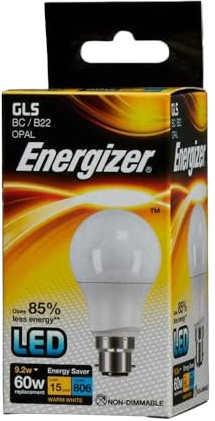 Energizer 8.2 Watt LED Warm White 806lm B22 GLS