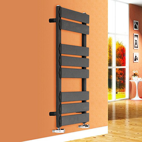 NRG 800x450 Flat Panel Heated Towel Rail Bathroom Rad Radiator Anthracite for Living Room and Kitchen