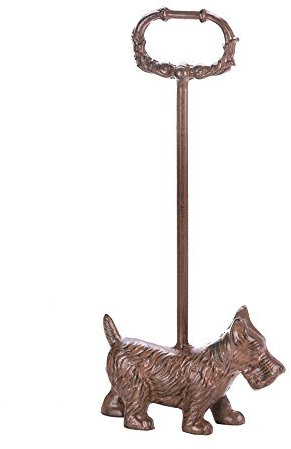 Accent Plus Doggy Door Stopper with Handle - Bronze - Compact - Cast Iron - Floor Mount - 8.5x3.37x19