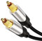 CableCreation Optisches Audiokabel SPDIF Toslink Kabel Optisches Kabel 3m [vergoldeter 24K Goldstecker, Nylongeflecht] für Heimkino, Bar, TV, PS4, Xbox, etc. 10FT / Schwarz Space Grau