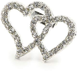 Mopec A600 – Broche en Forme de cœur en Strass, Pack de 10 unités