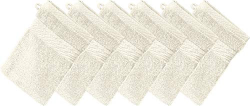 Erwin Müller Waschhandschuh Friedrichshafen 6er- Pack, 100% Baumwolle Natur Größe 15x21 cm - Premium-Qualität, unvergleichlich saugfähig, hautsympathisch, formstabil (weitere Farben)