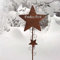 Dio dekorativer und stimmungsvoller Garten-Stecker Deko-Stecker Stern Frohes Fest Metall Rostoptik
