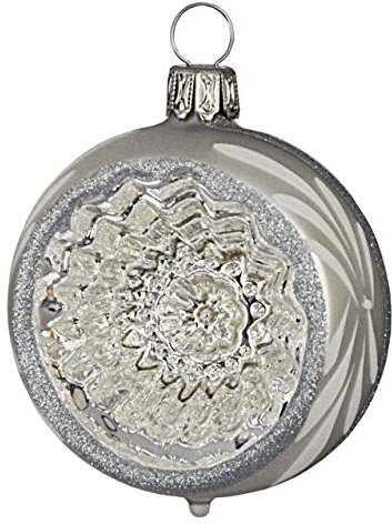 Jingle Bells Lauscha Weihnachtskugel Silber 6cm Reflexkugel Lauschaer Christbaumschmuck Glas Hängend Weihnachten