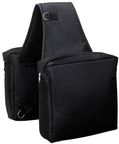 Weaver Leder Robuste Nylon-Satteltasche, schwarz
