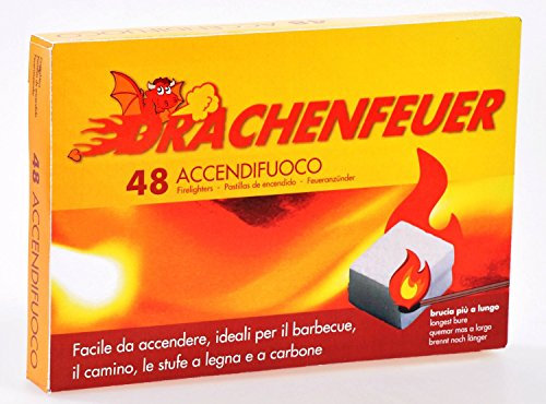 Drachenfeuer 1152 Stück Weisse GRILLANZÜNDER KOHLEANZÜNDER ANZÜNDER OFEN 24 Packs Kohle Grillen Garten Freizeit
