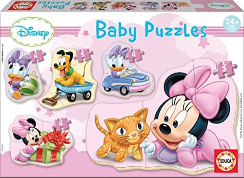 Educa - Minnie, Baby Puzzleset mit 5 Puzzles für Kinder ab 24 Monaten, Disney (15612)